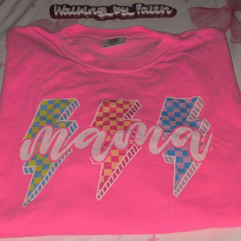 Comfort Colors Pink and Yellow Short Sleeve Tee